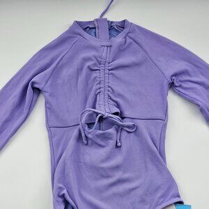 NWT Seafolly Kids Mini Me Portofino Long Sleeve One-Piece L32138 Girls Size 14‎